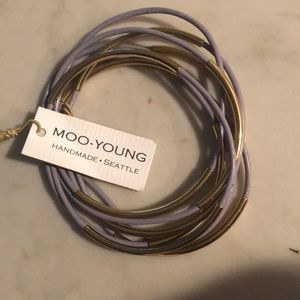 Leather and metal bracelet